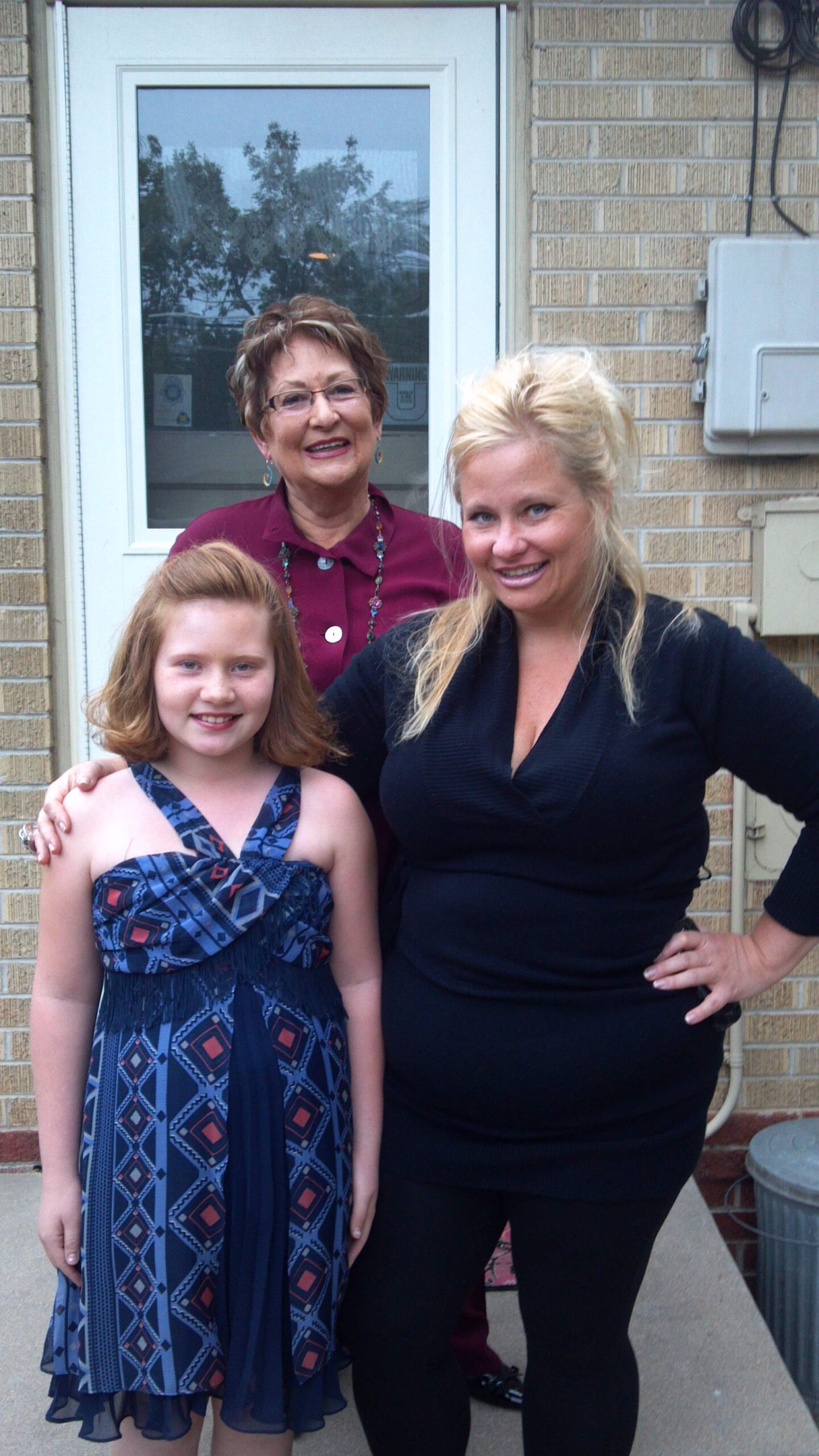 Marty, Tracy and Presley on our way to a performance, 2012