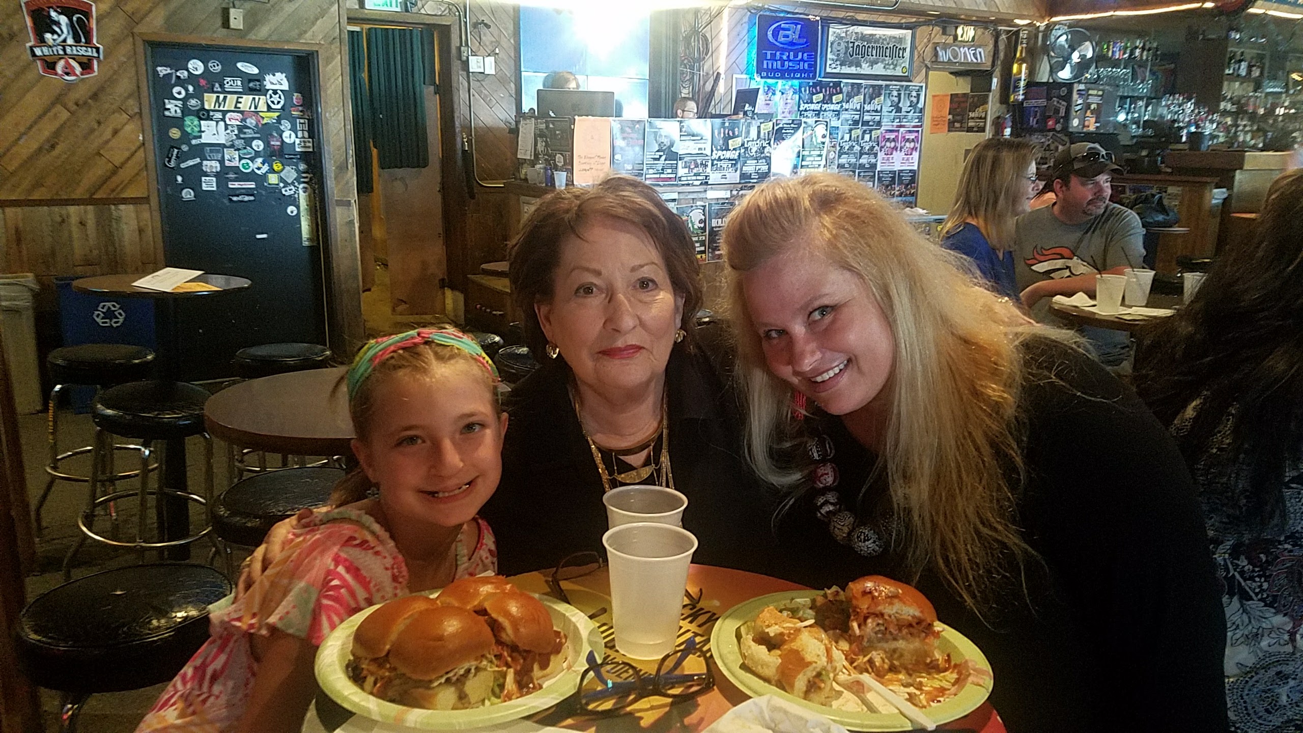 Jazz, Marty, Tracy at Herman's Hideaway for Presley's band performance, 2017