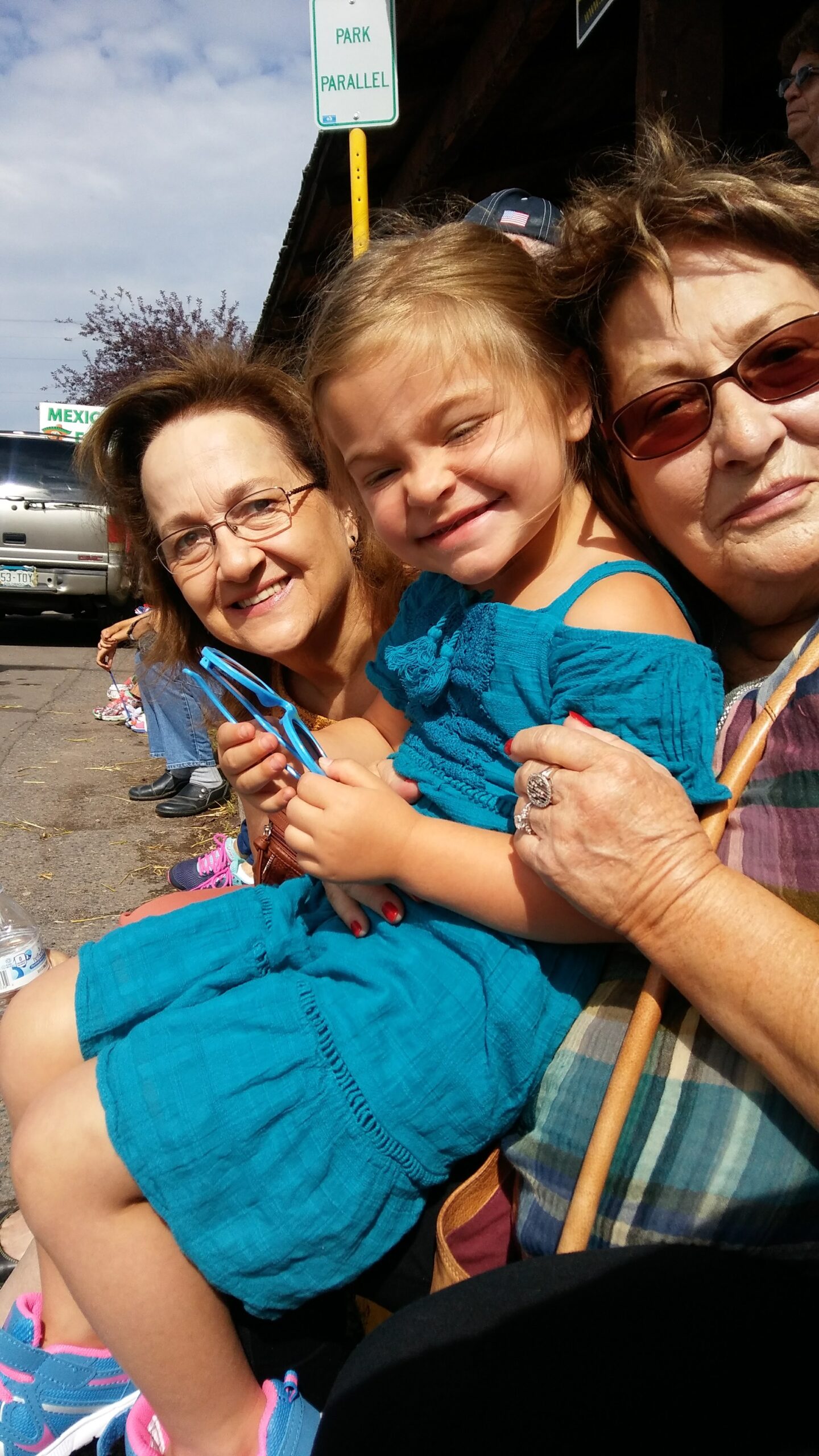 Susie, Pharrah, Marty (and rest of family) at annual Del Norte parade, 2017