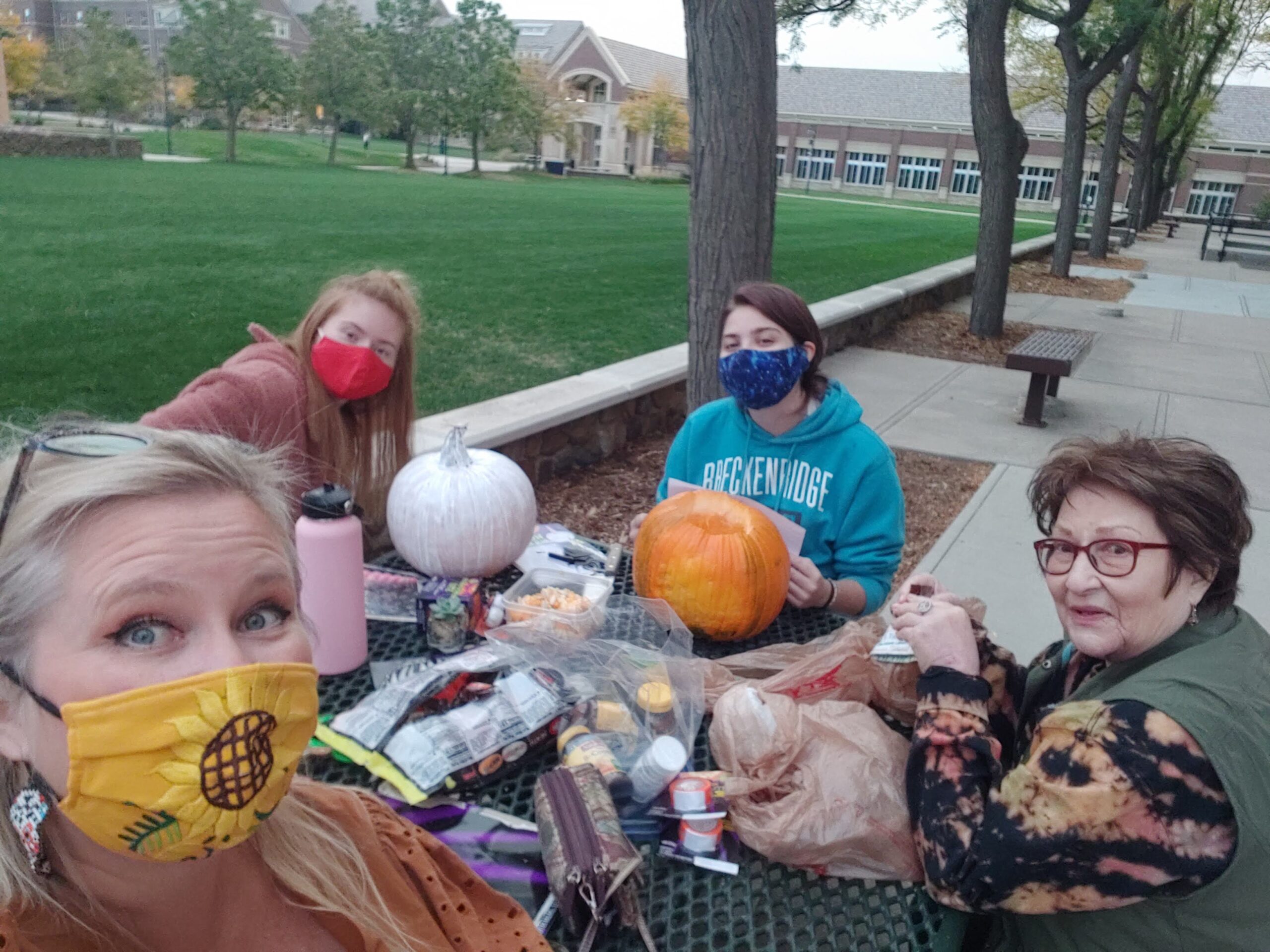 Mobile pumpkin carving brought to UNC for Presley and her roommies. Also celebrated Jazz's 12th bday.