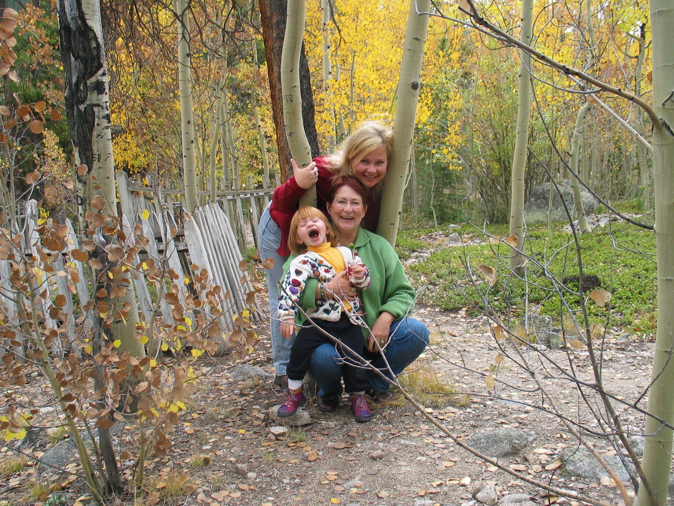 Tracy, Marty, Presley (and Don) on annual Fall leaf-watch road trip deep into the Colorado mountains