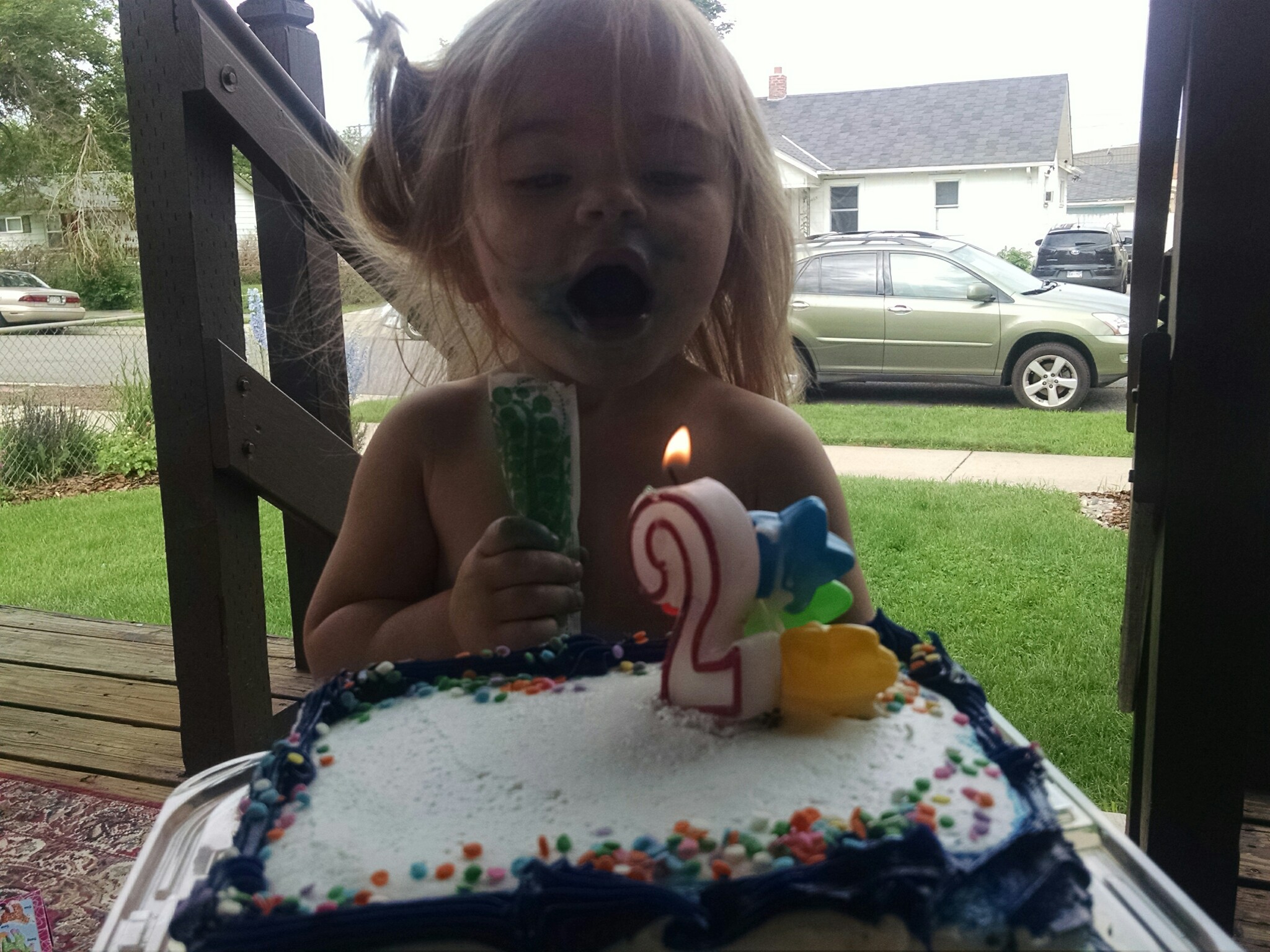 Pharrah's 2nd Birthday, famous gma cake--she drove over before work just to deliver! What a GREAT grandma!