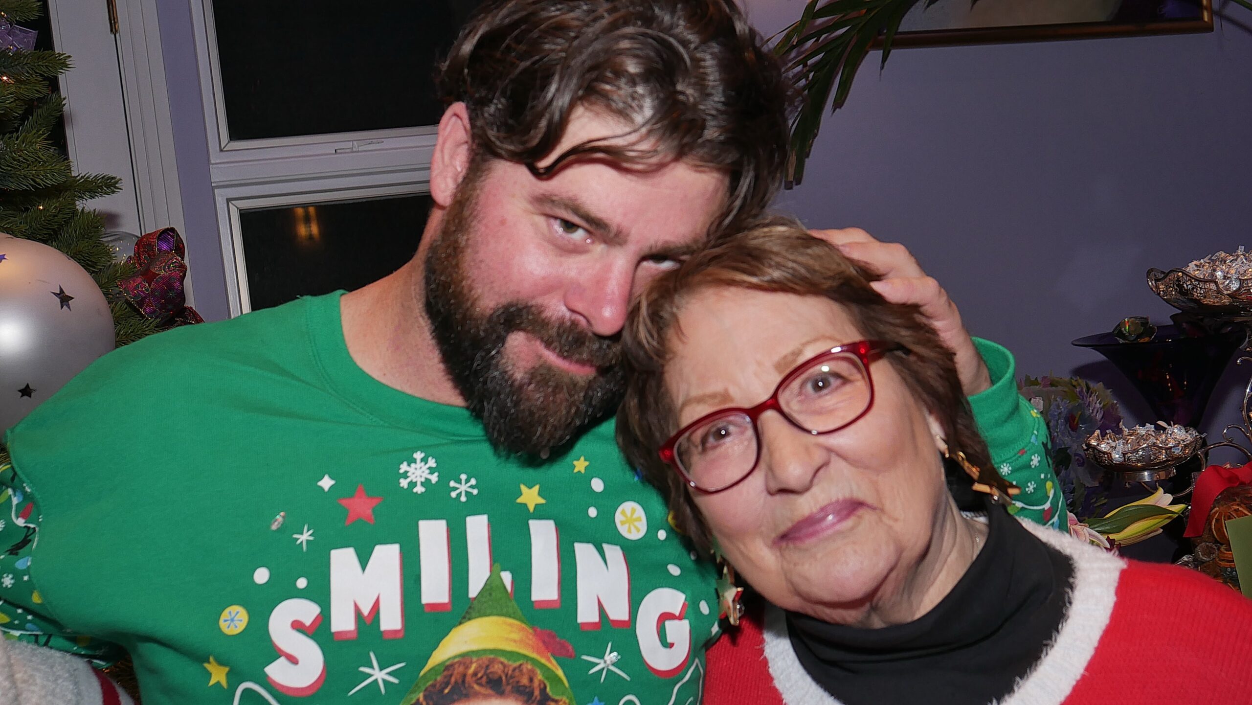 Gabe & Marty at Annual Xmas Dinner Party, 2019