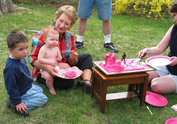 Presley's 1st Birthday, with a famous gma cake (Elvis was the theme)