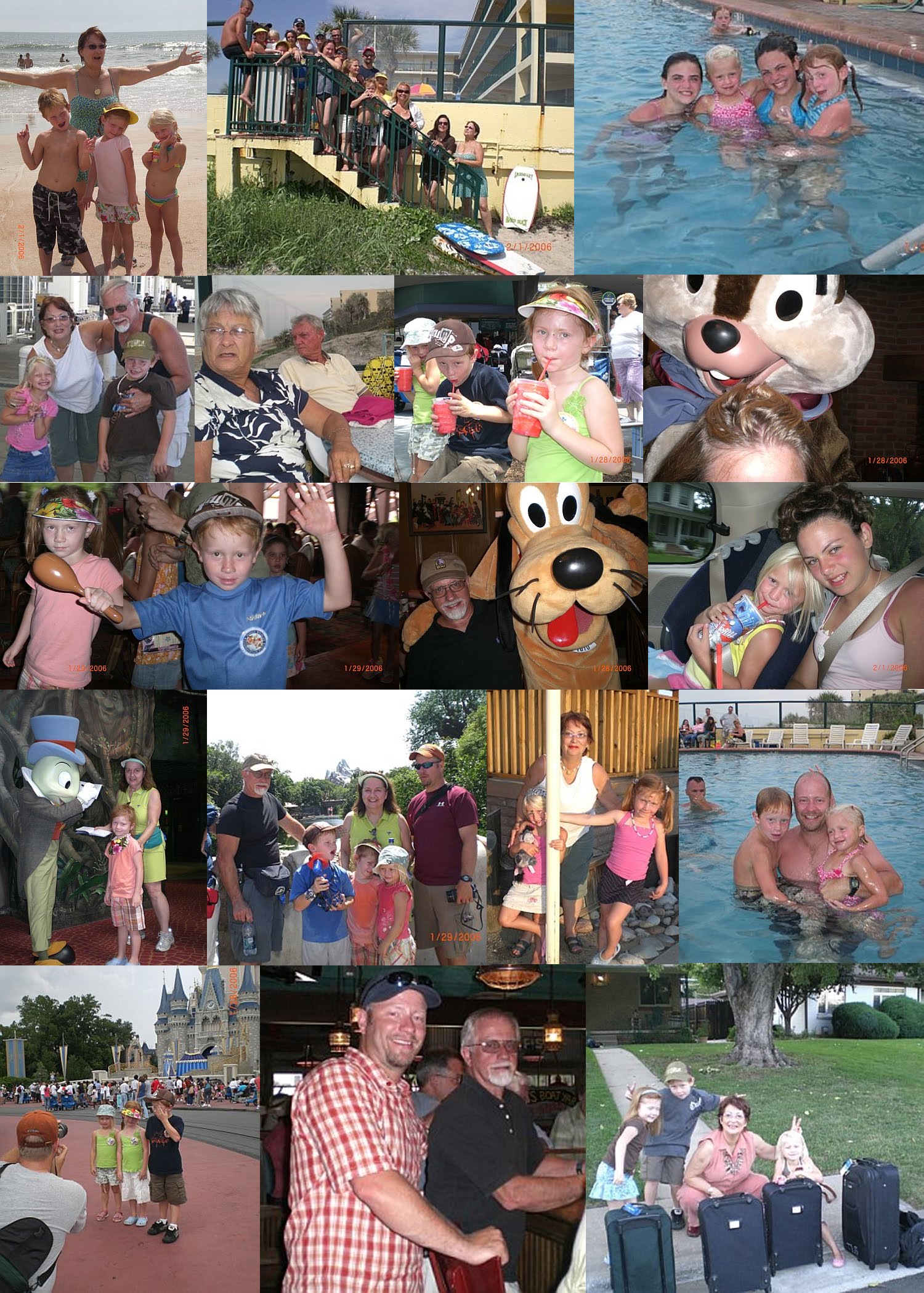 2018 Family trip to Florida / Disney World. Tracy made travel mugs with these photo montages for Marty & Don.