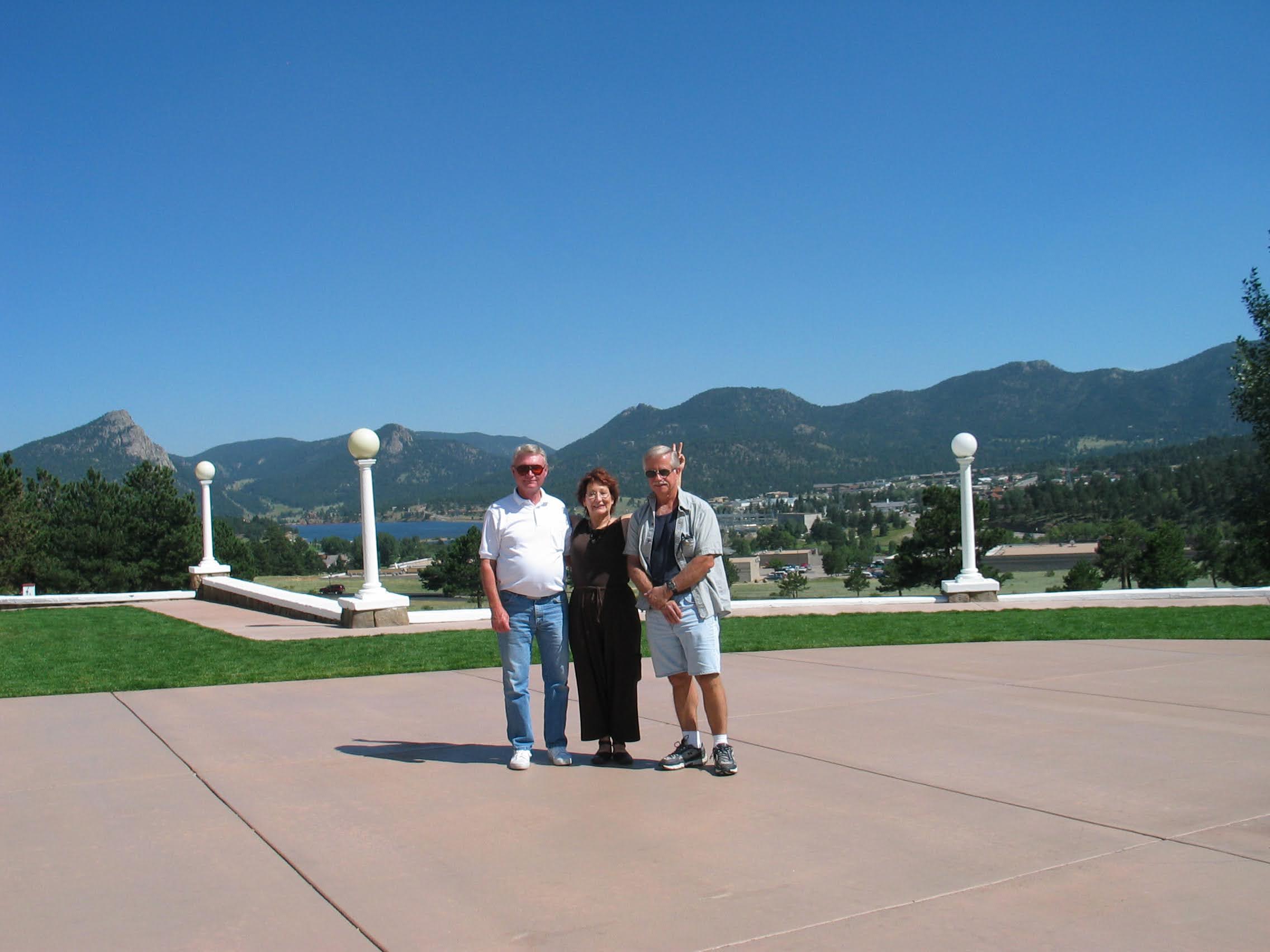 Marty and Don, with Uncle VW, Stanley Hotel, Colorado