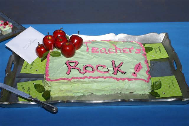 Marty made a special cake for a classroom party--to celebrate Presley's preschool teacher, Ms. Susan