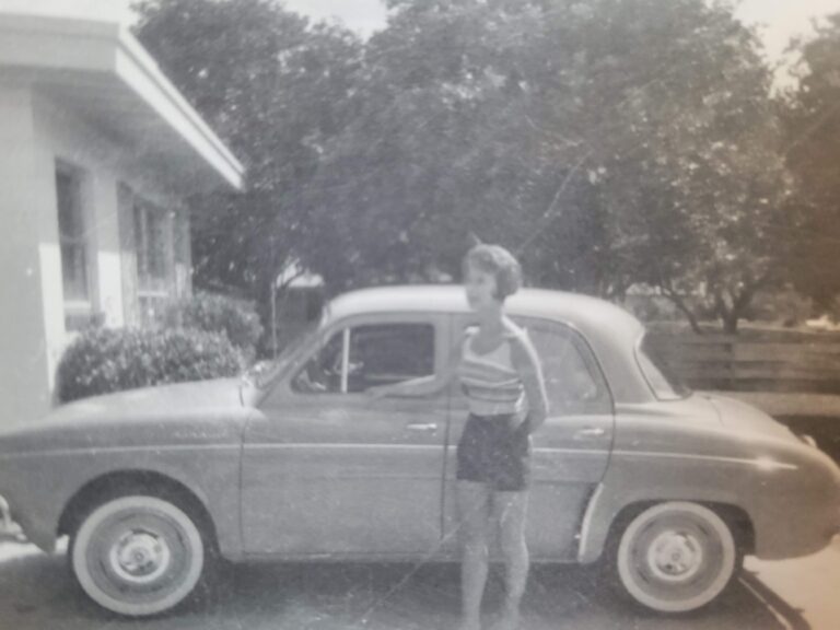 Marty and the cool family car. Her dad owned a dealership at one point, and her grandpa was president of GM.