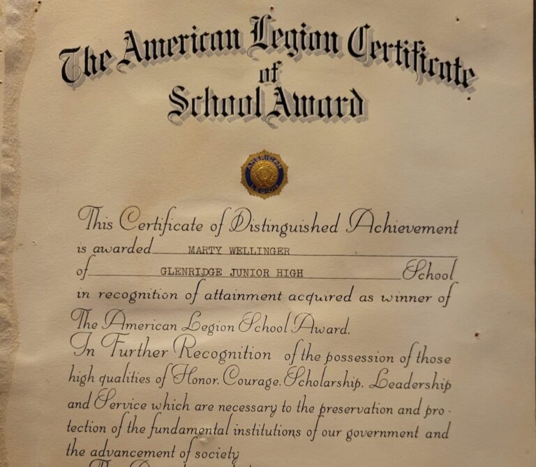 American Legion Award, Junior High School